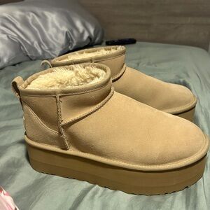 UGG Women's Cream Platform Winter Boots